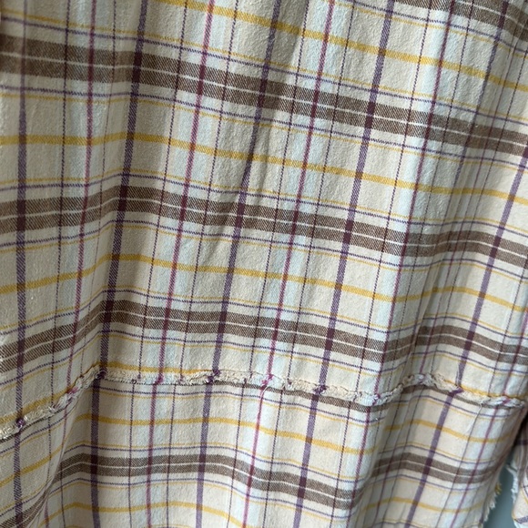 BKE Boyfriend Plaid Hooded Button Down Flannel Sweatshirt/Tunic Women's Small - Picture 13 of 13